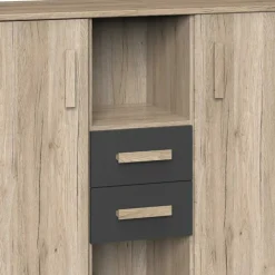 Wohnen Sideboards<Kommode in Eiche San Remo & Grau - Jilamenda