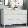 Wohnen Sideboards<Kommode in Hellgrau mit Gold - Imano