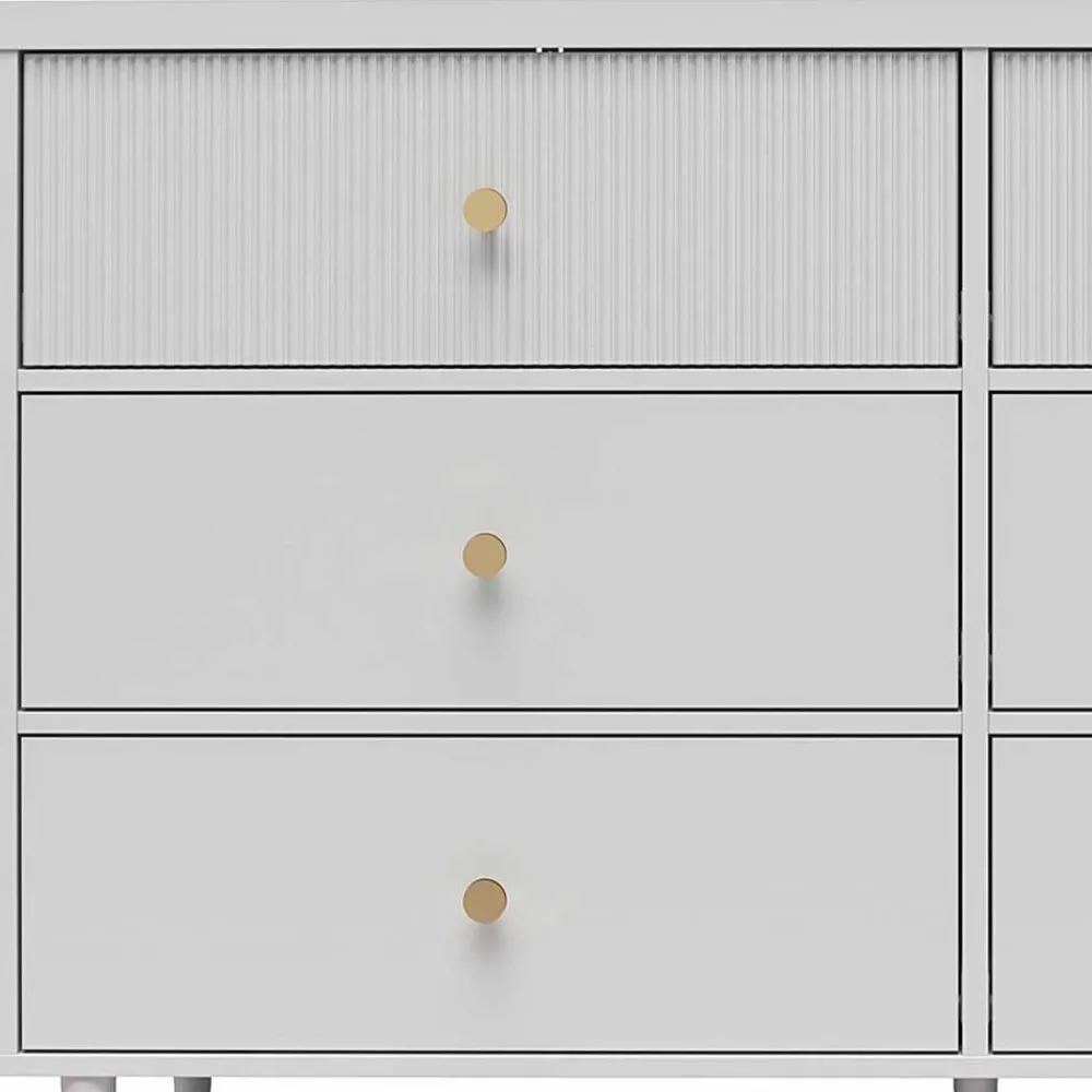 Wohnen Sideboards<Kommode in Hellgrau mit Gold - Imano