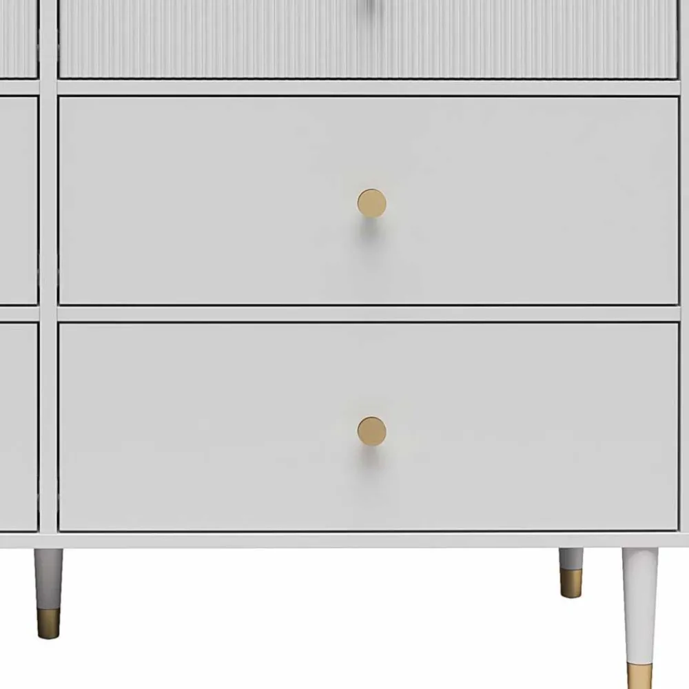 Wohnen Sideboards<Kommode in Hellgrau mit Gold - Imano