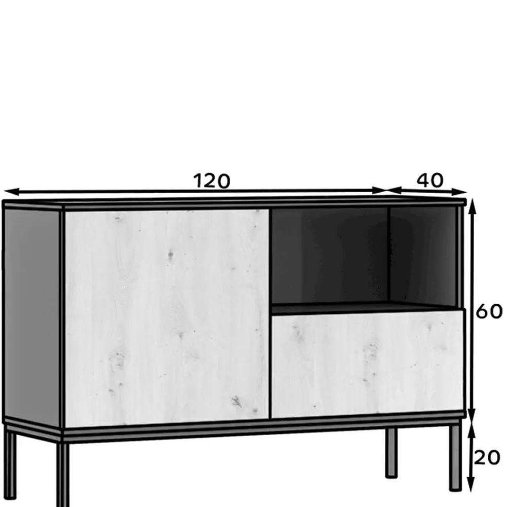 Wohnen Sideboards<Kommode in Schwarz mit Gold - Groot