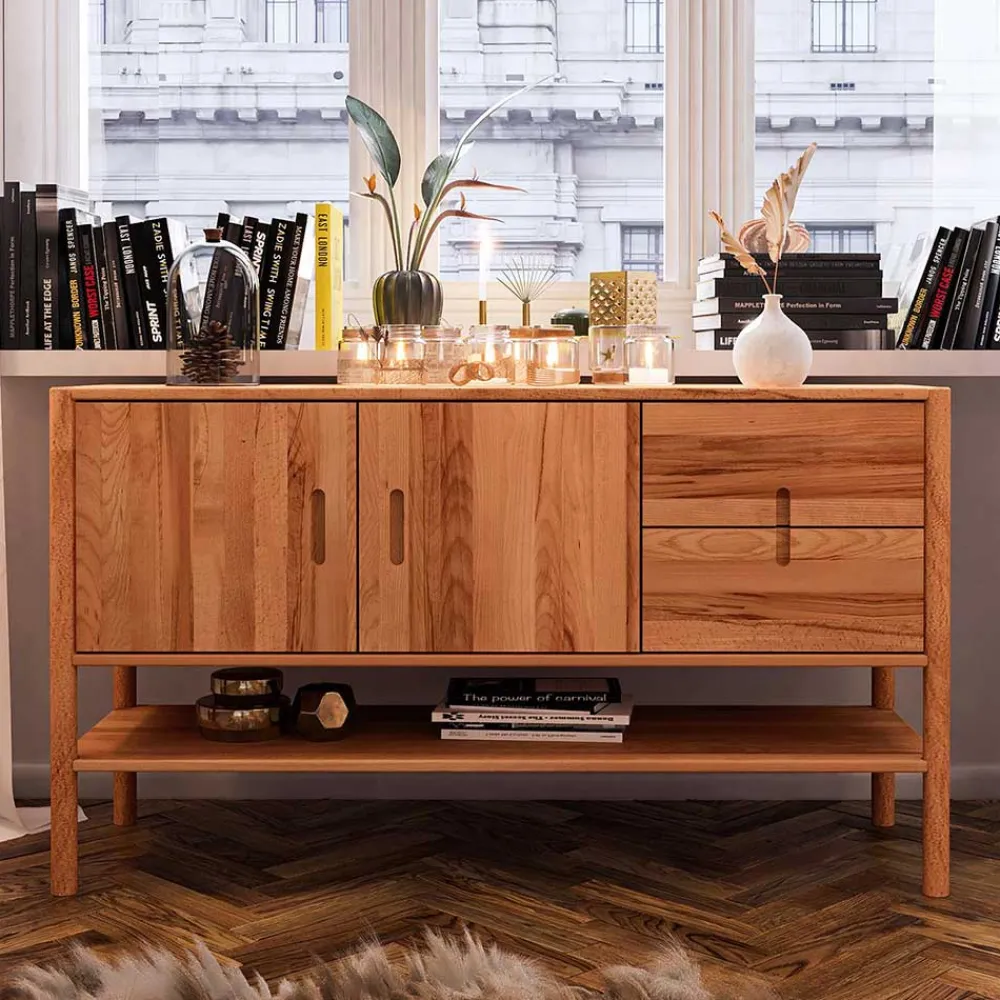 Wohnen Sideboards<Kommode mit Ablageboden & zwei Schubladen - Indrya