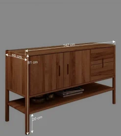 Wohnen Sideboards<Kommode mit Ablageboden & zwei Schubladen - Indrya