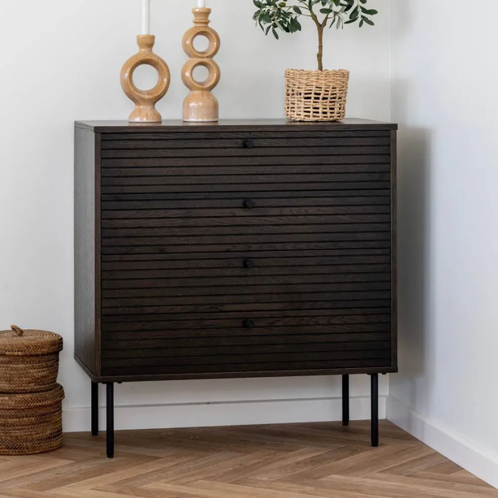 Wohnen Kommoden<Kommode mit dunklem Furnier in Braun - Wega