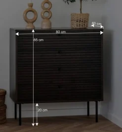 Wohnen Kommoden<Kommode mit dunklem Furnier in Braun - Wega