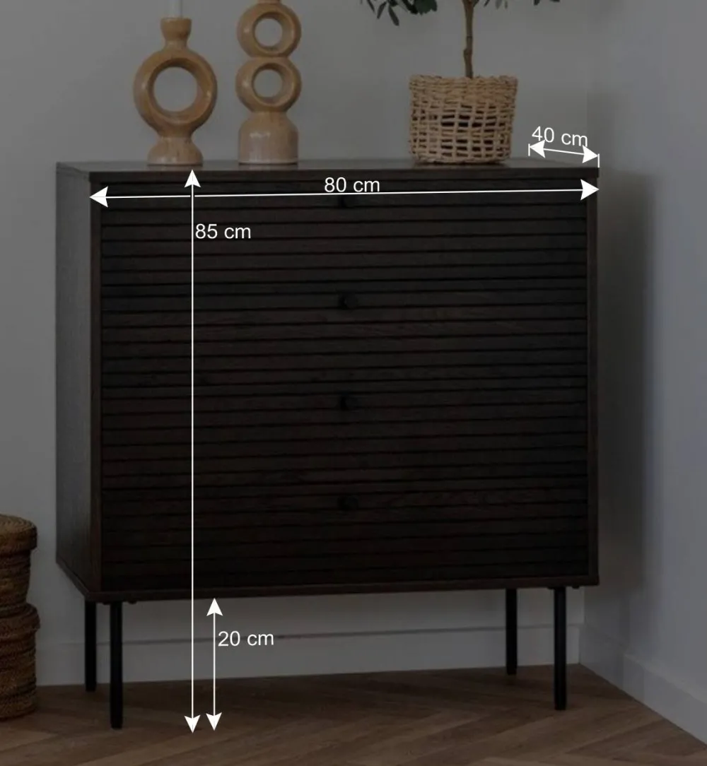 Wohnen Kommoden<Kommode mit dunklem Furnier in Braun - Wega