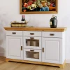 Wohnen Sideboards<Kommode mit Glas in Weiß & Honig - Brasivon