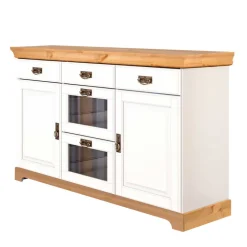 Wohnen Sideboards<Kommode mit Glas in Weiß & Honig - Brasivon