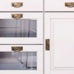Wohnen Sideboards<Kommode mit Glas in Weiß & Honig - Brasivon