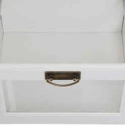 Wohnen Sideboards<Kommode mit Glas in Weiß & Honig - Brasivon