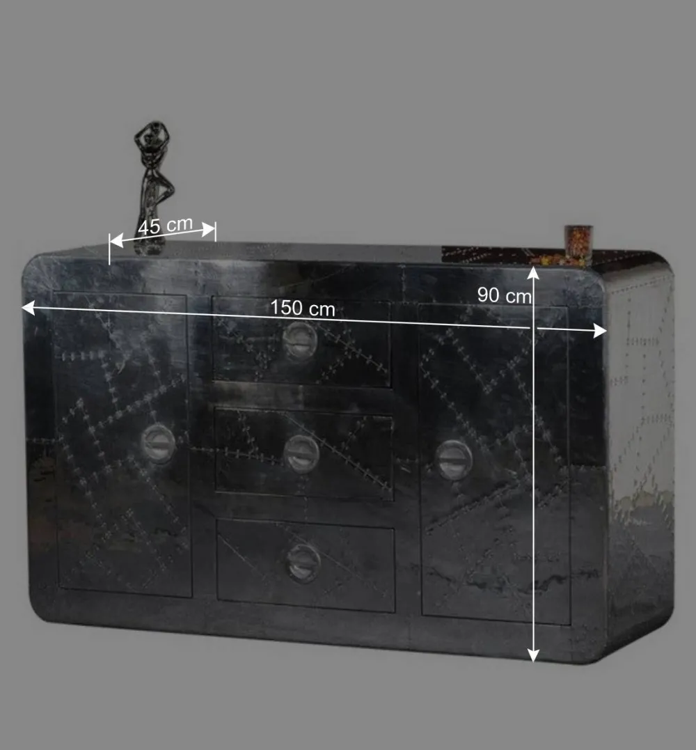 Wohnen Sideboards<Kommode Pilot in Alufarben