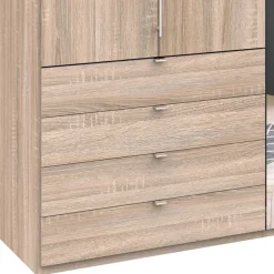 Wohnen Kleiderschränke|Schränke<Kompakt Kleiderschrank mit Spiegel mittig - Zayun