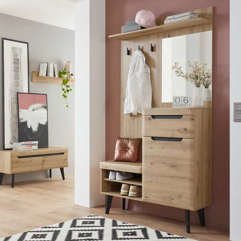 Wohnen Garderoben<Kompakte Garderobe im Skandi Design - Olcian