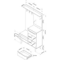Wohnen Garderoben<Kompakte Garderobe im Skandi Design - Olcian
