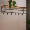 Wohnen Garderoben<Kompakte Wandgarderobe aus Nussbaum massiv - Ilona