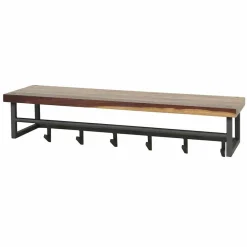 Wohnen Garderoben<Kompakte Wandgarderobe aus Nussbaum massiv - Ilona