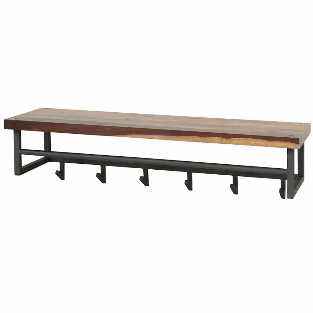 Wohnen Garderoben<Kompakte Wandgarderobe aus Nussbaum massiv - Ilona