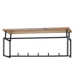 Wohnen Garderoben<Kompakte Wandgarderobe mit Holz Hutboden - Burgossi