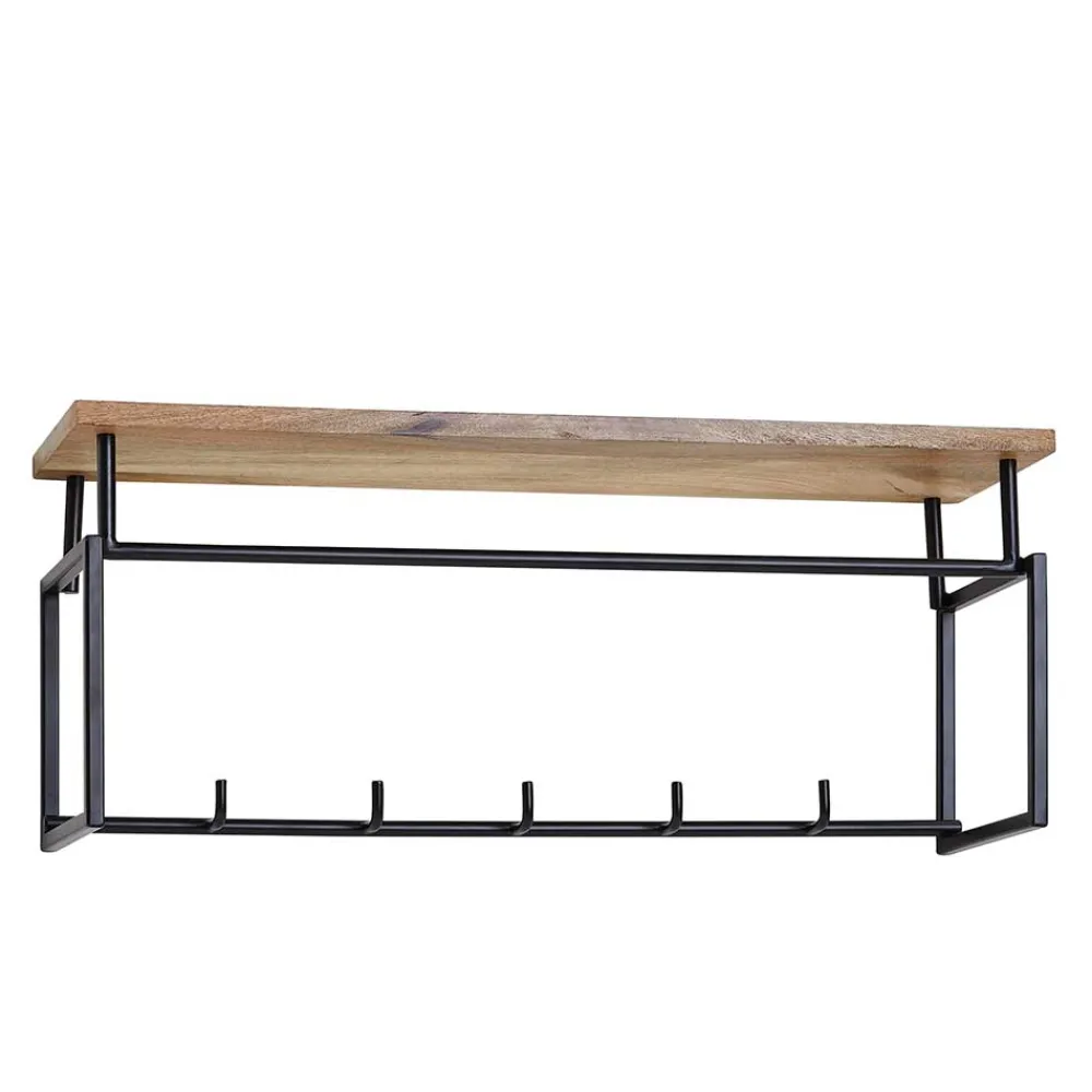 Wohnen Garderoben<Kompakte Wandgarderobe mit Holz Hutboden - Burgossi