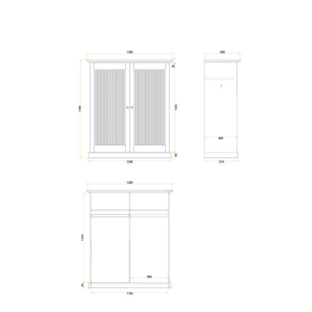 Wohnen Schränke<Kompakter Kleiderschrank im Modern-Country-Style - Nauizia