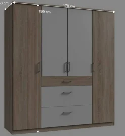 Wohnen Kleiderschränke|Schränke<Kompakter Kleiderschrank 179 cm breit - Coros