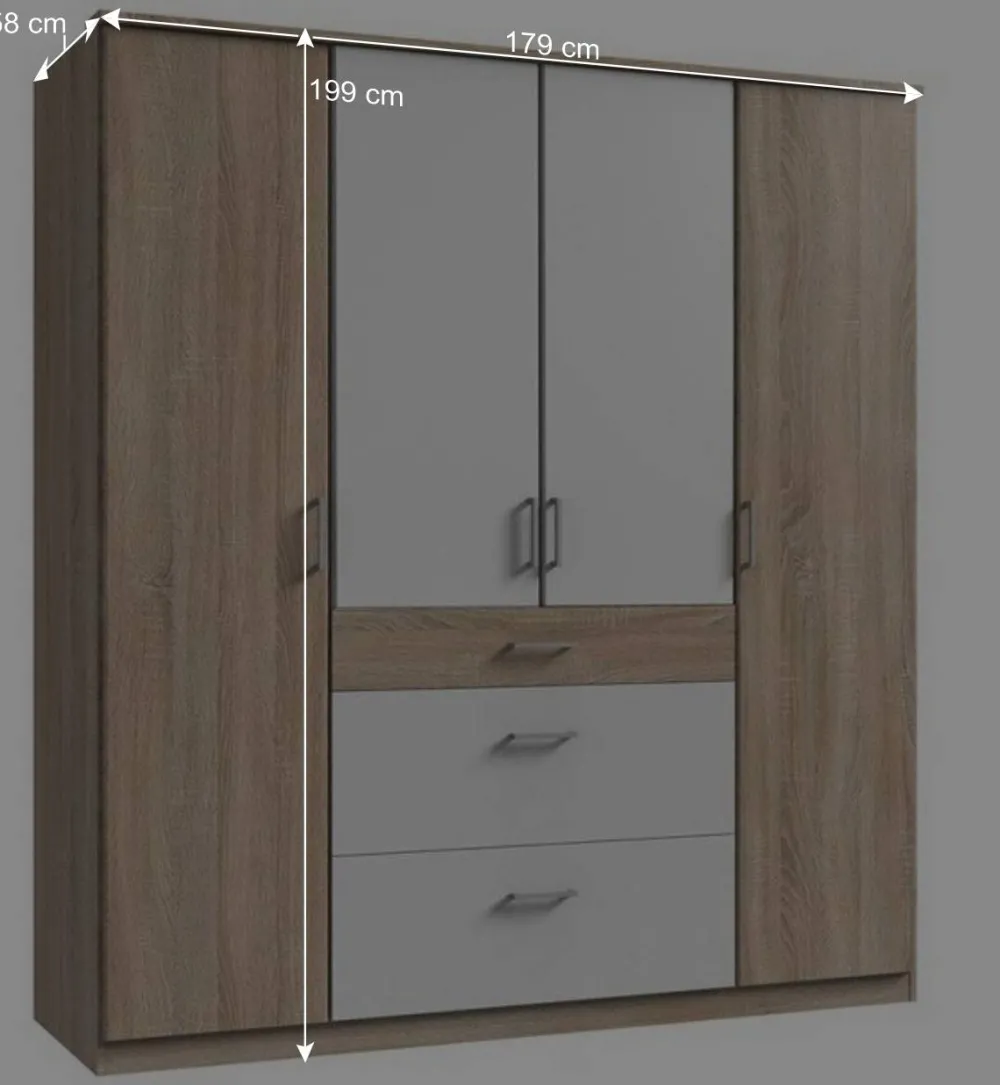 Wohnen Kleiderschränke|Schränke<Kompakter Kleiderschrank 179 cm breit - Coros
