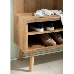 Wohnen Garderoben<Kompakt-Garderobe in Eiche Optik und Graugrün - Oliva