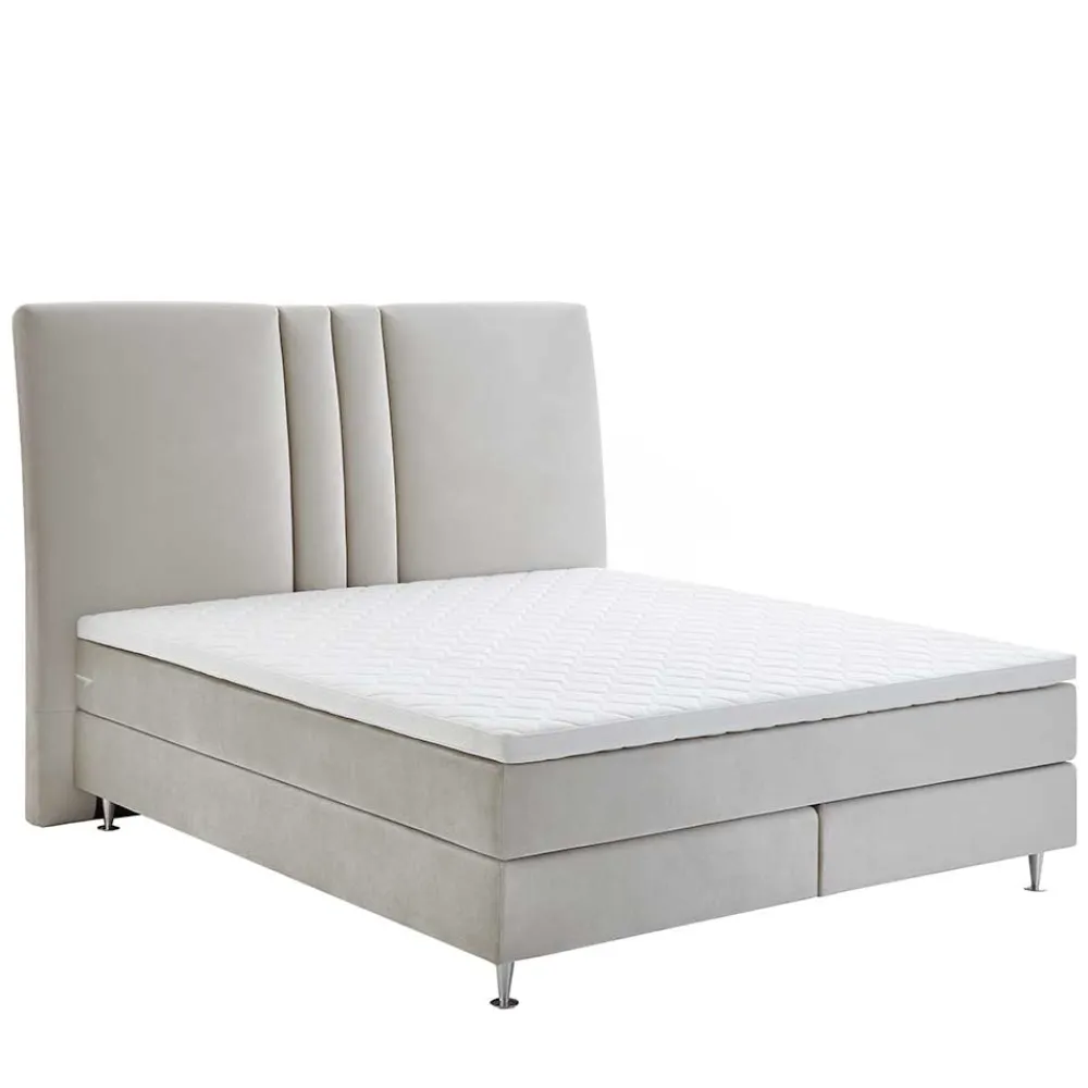 Wohnen Betten<Komplett Boxspringbett in Creme - Skowera