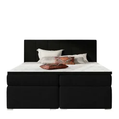 Wohnen Betten<Komplettbett in Schwarzbraun Stoffbezug - Carbonaro