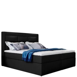 Wohnen Betten<Komplettbett in Schwarzbraun Stoffbezug - Aundre