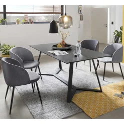 Wohnen Sitzgruppe<Komplette Essgruppe im Industrial Style - Calist (fünfteilig)
