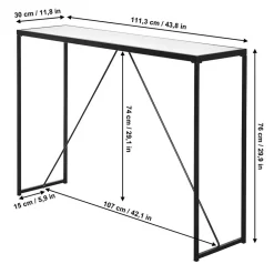 Wohnen Tische<Konsolentisch mit Glasplatte und Bügelgestell - Area