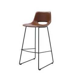 Wohnen Hocker<Kultiger Barstuhl in Braun Schwarz - Ricinga (2er Set)