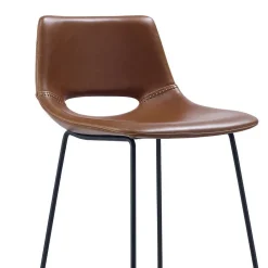 Wohnen Hocker<Kultiger Barstuhl in Braun Schwarz - Ricinga (2er Set)