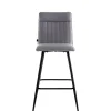 Wohnen Hocker<Kunstleder Barstühle in Grau - Eleganto (2er Set)
