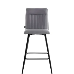 Wohnen Hocker<Kunstleder Barstühle in Grau - Eleganto (2er Set)