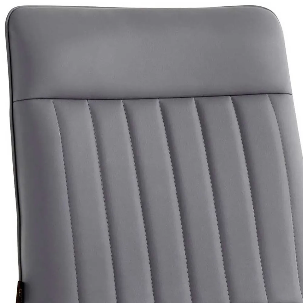 Wohnen Hocker<Kunstleder Barstühle in Grau - Eleganto (2er Set)