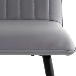 Wohnen Hocker<Kunstleder Barstühle in Grau - Eleganto (2er Set)