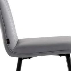Wohnen Hocker<Kunstleder Barstühle in Grau - Eleganto (2er Set)