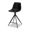 Wohnen Hocker<Kunstleder Barstuhl in Schwarz - Bennetto (2er Set)
