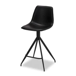 Wohnen Hocker<Kunstleder Barstuhl in Schwarz - Bennetto (2er Set)