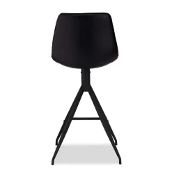 Wohnen Hocker<Kunstleder Barstuhl in Schwarz - Bennetto (2er Set)