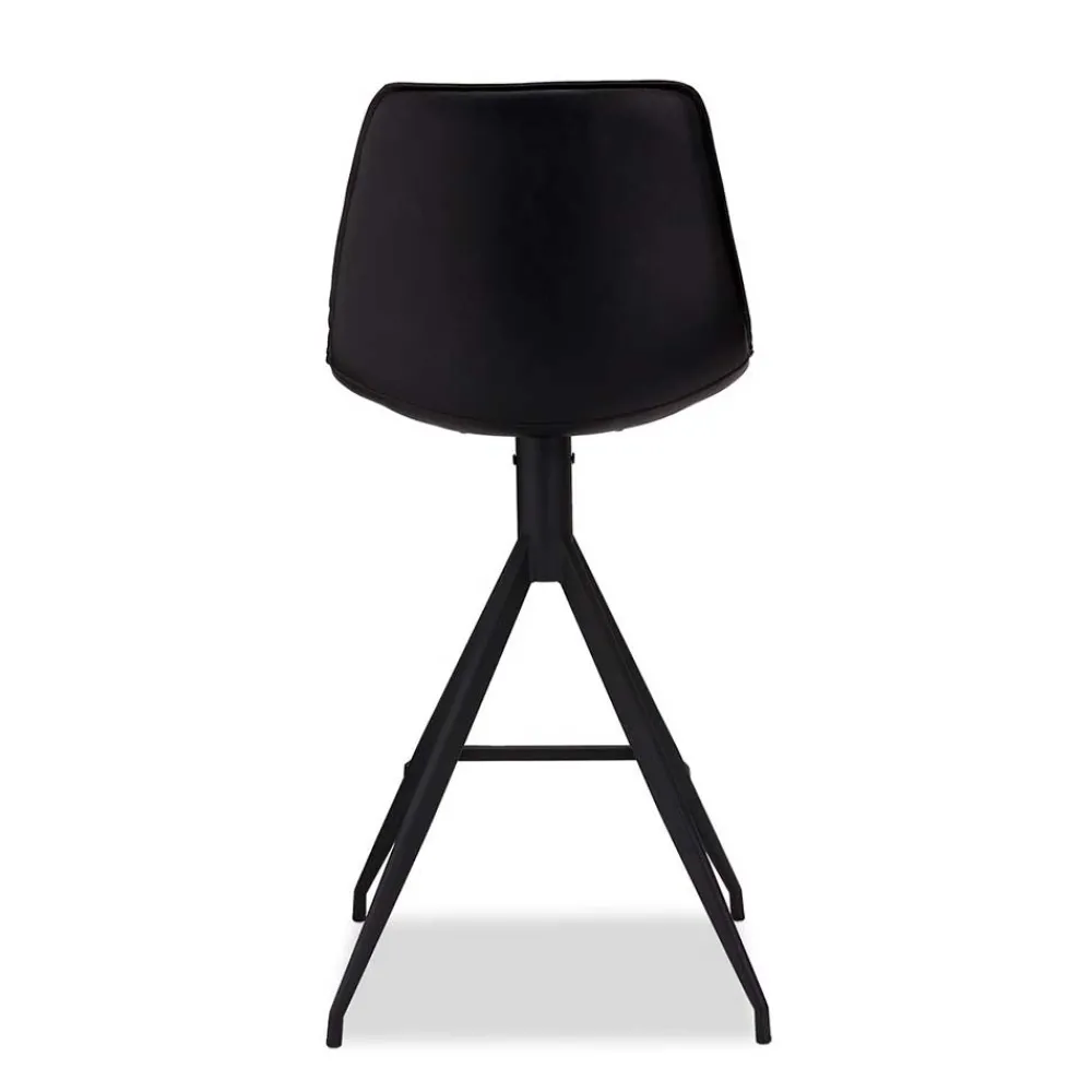Wohnen Hocker<Kunstleder Barstuhl in Schwarz - Bennetto (2er Set)