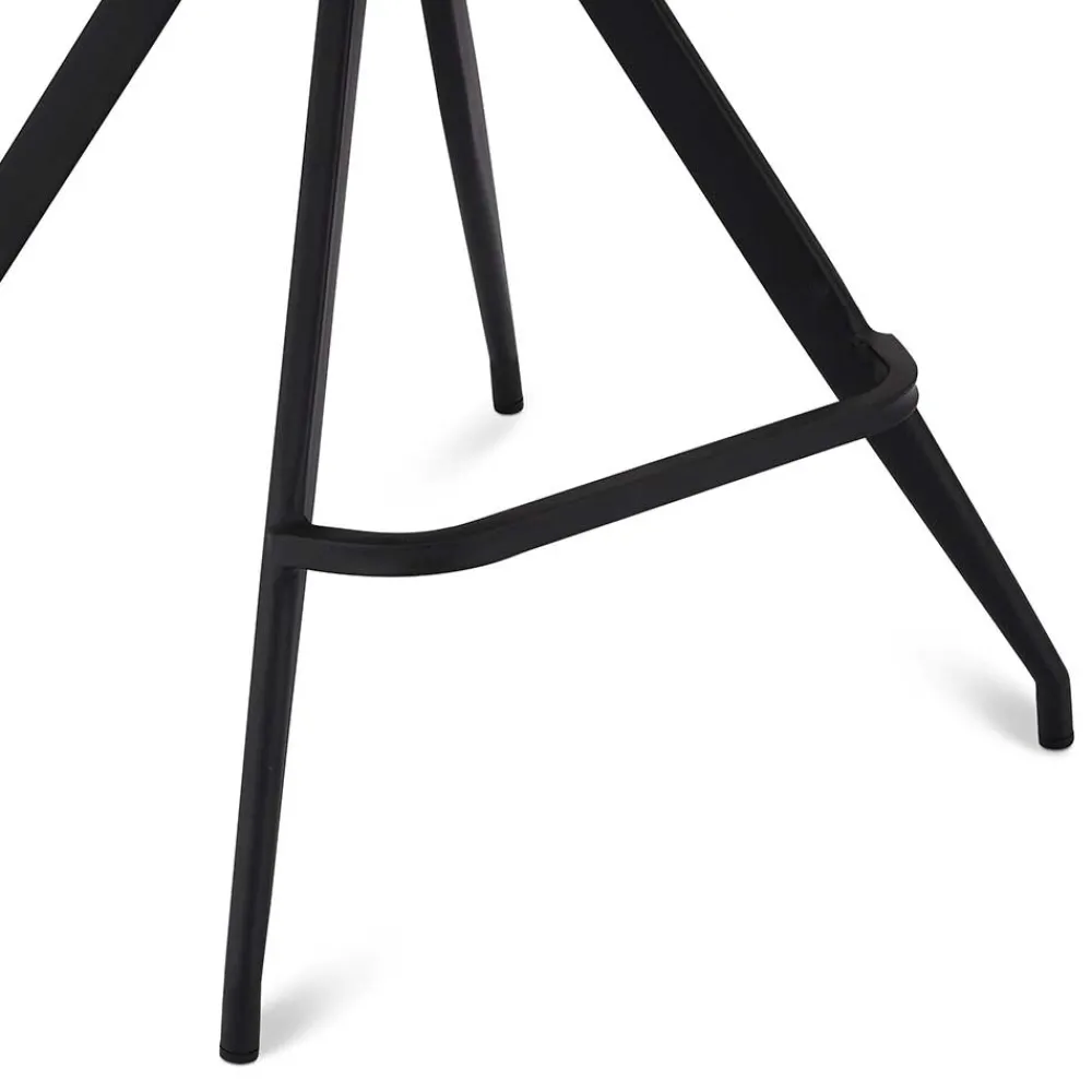 Wohnen Hocker<Kunstleder Barstuhl in Schwarz - Bennetto (2er Set)
