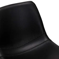 Wohnen Hocker<Kunstleder Barstuhl in Schwarz - Bennetto (2er Set)
