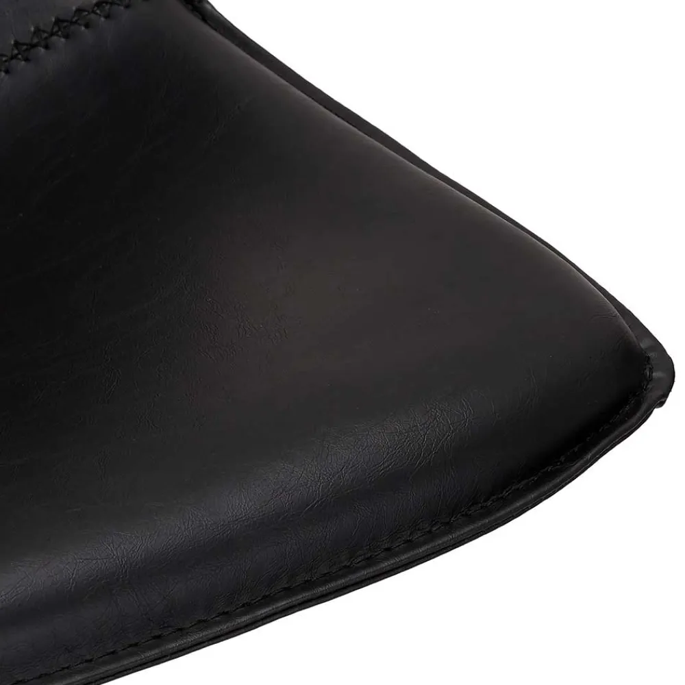 Wohnen Hocker<Kunstleder Barstuhl in Schwarz - Bennetto (2er Set)
