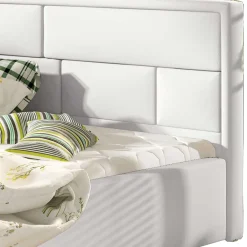 Wohnen Betten<Kunstleder Doppelbett in Weiß - Vagos