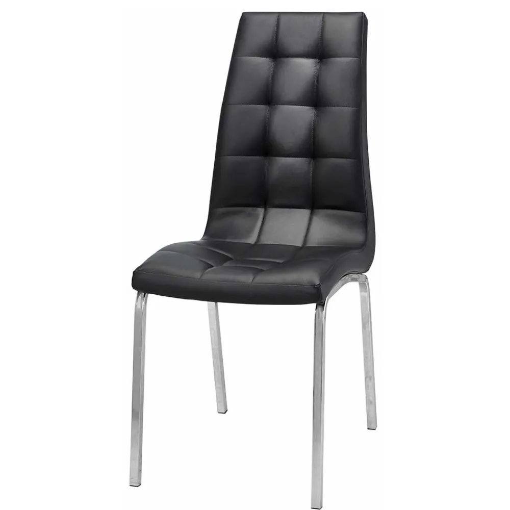 Wohnen Stühle<Kunstleder Esstischstühle in Schwarz - Stufanias (2er Set)