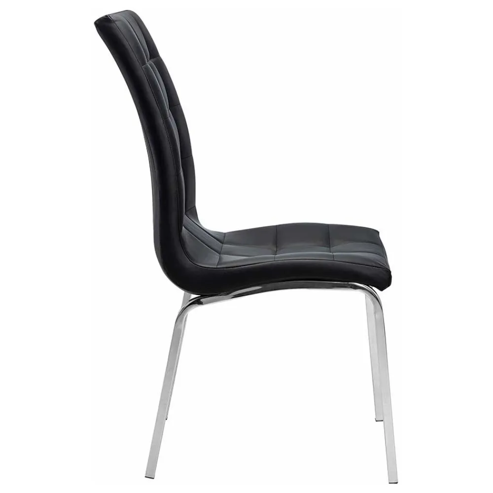 Wohnen Stühle<Kunstleder Esstischstühle in Schwarz - Stufanias (2er Set)