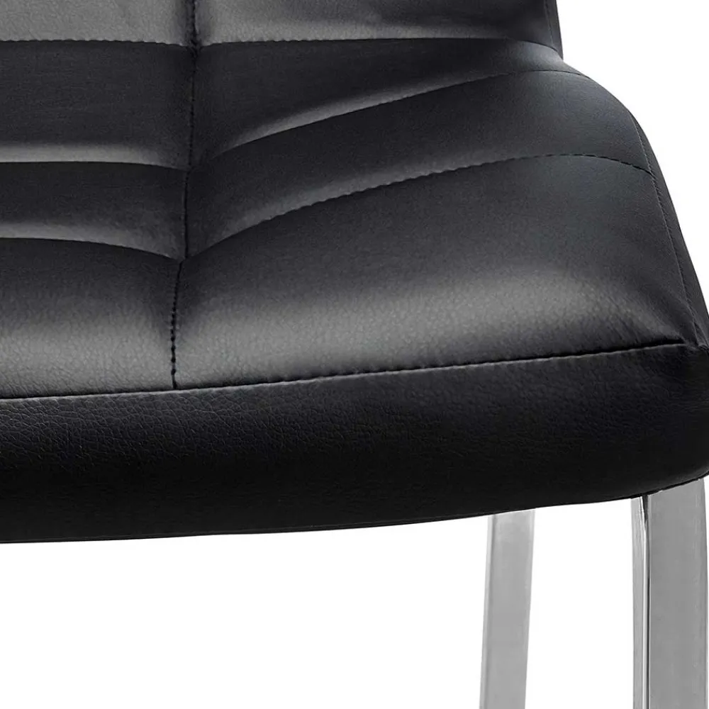 Wohnen Stühle<Kunstleder Esstischstühle in Schwarz - Stufanias (2er Set)